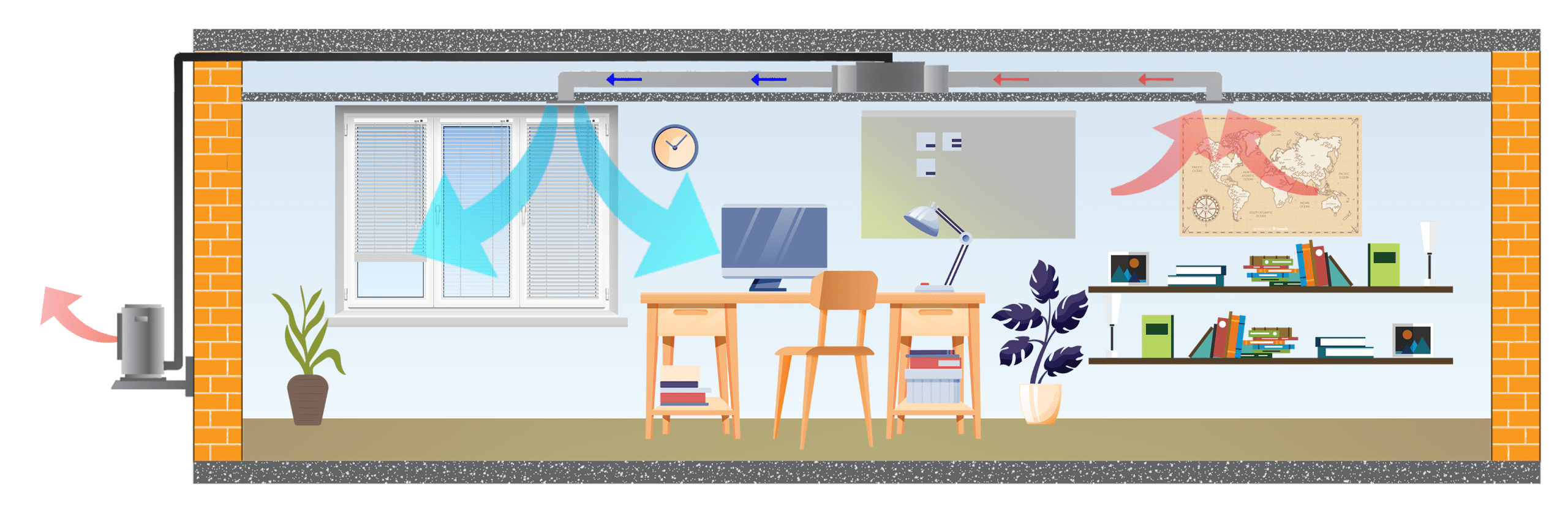 home office ducted single split cold