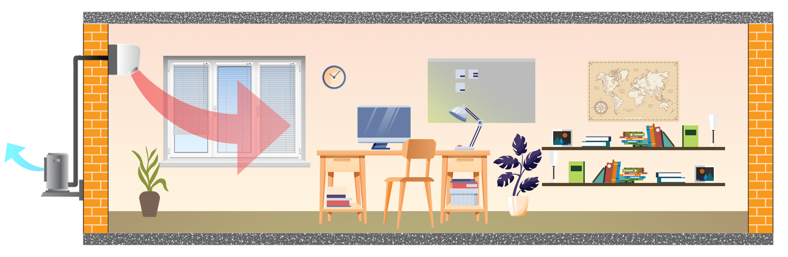 home office wall mounted single hot