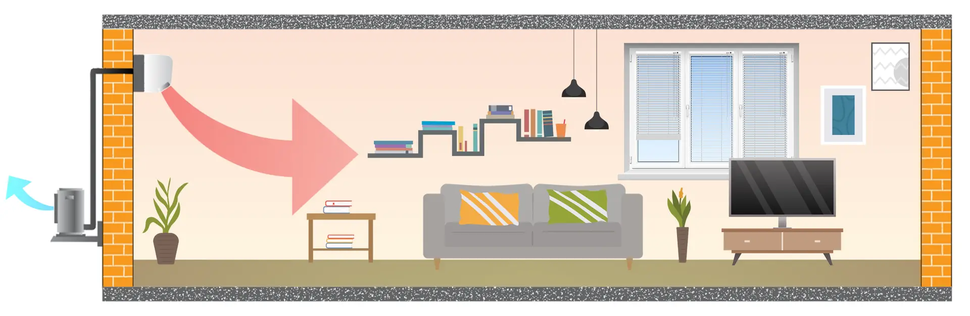 lounge wall mounted single split hot